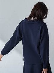 襟付きスキッパーニットプルオーバー