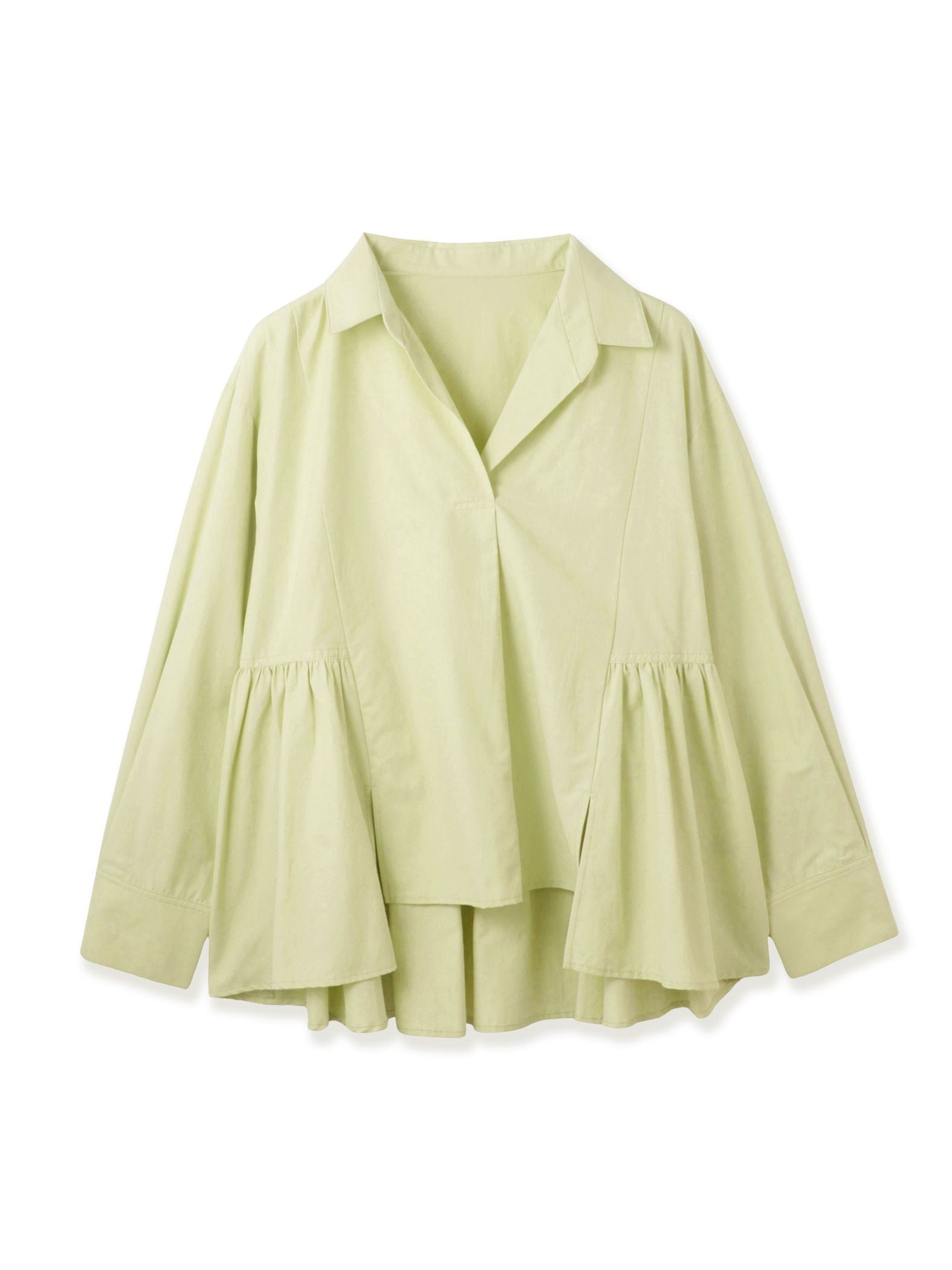 モイストブロードラッフルヘムブラウス
