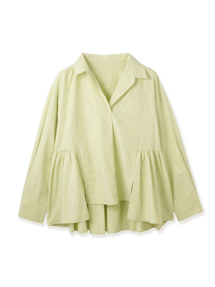 モイストブロードラッフルヘムブラウス