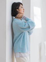 【大きいサイズ】モヘヤスパンコールニット