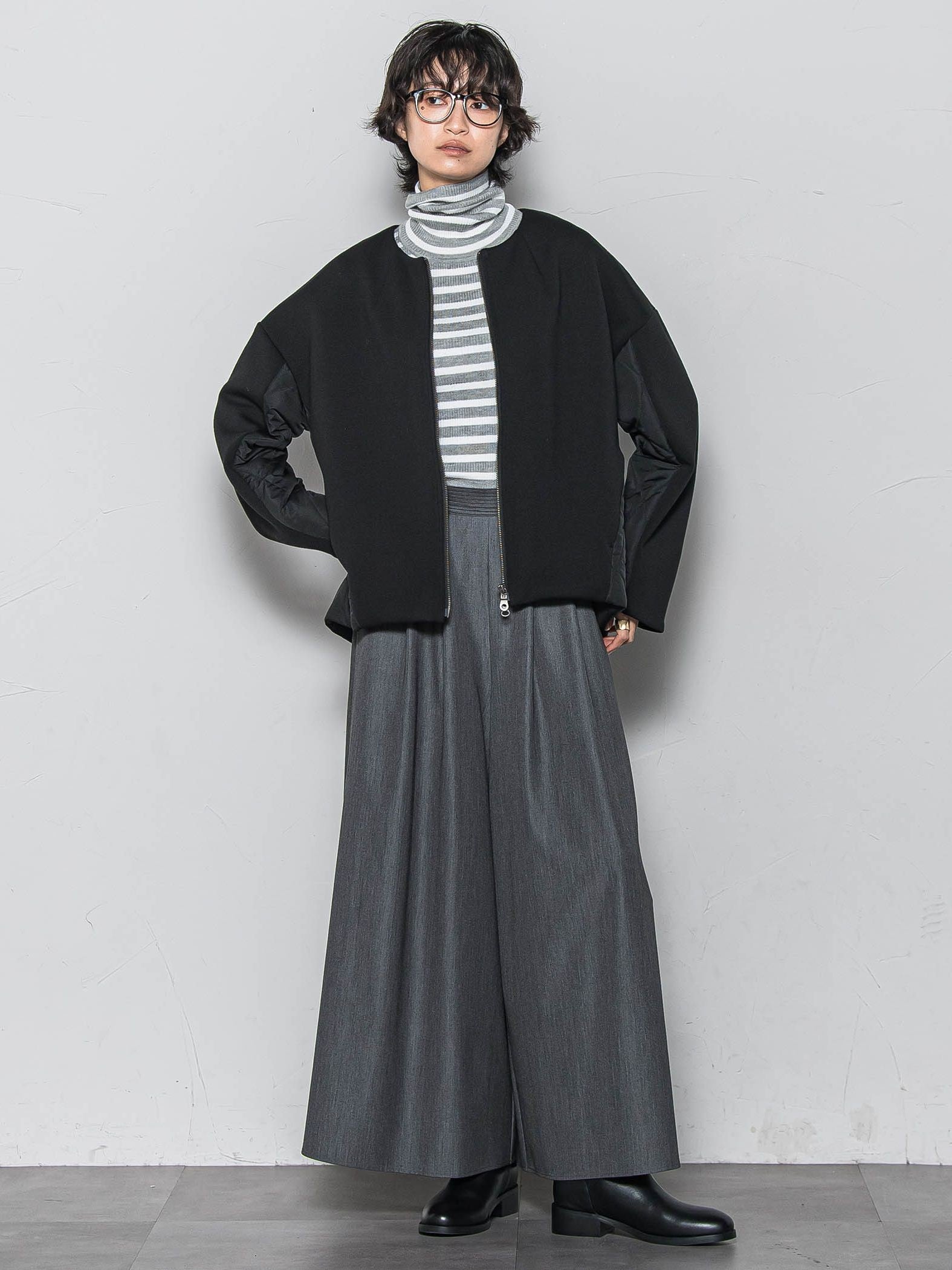 【WEB限定】タートルネックボーダーニットプルオーバー≪手洗い可能≫