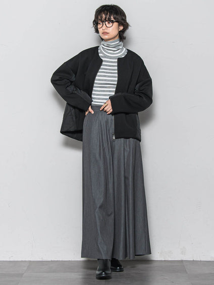 【WEB限定】タートルネックボーダーニットプルオーバー≪手洗い可能≫