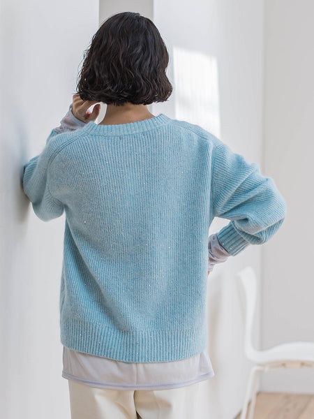 【大きいサイズ】モヘヤスパンコールニット