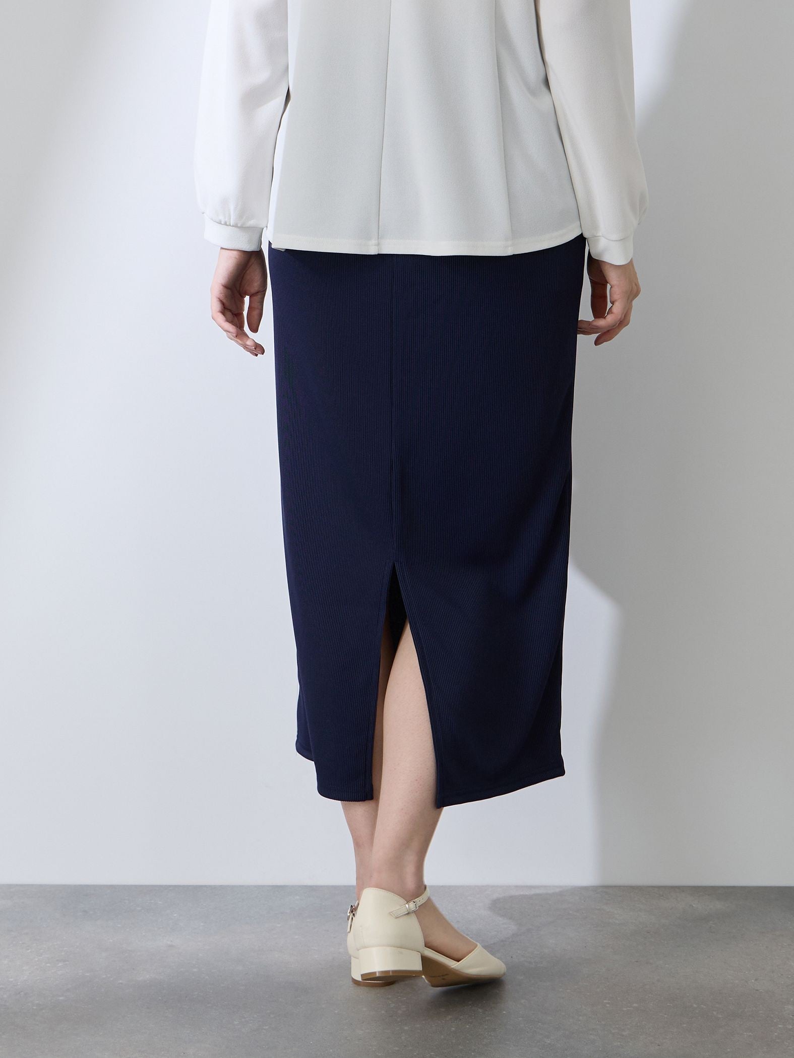 ミドルリブナロースカート≪洗濯機で洗える≫