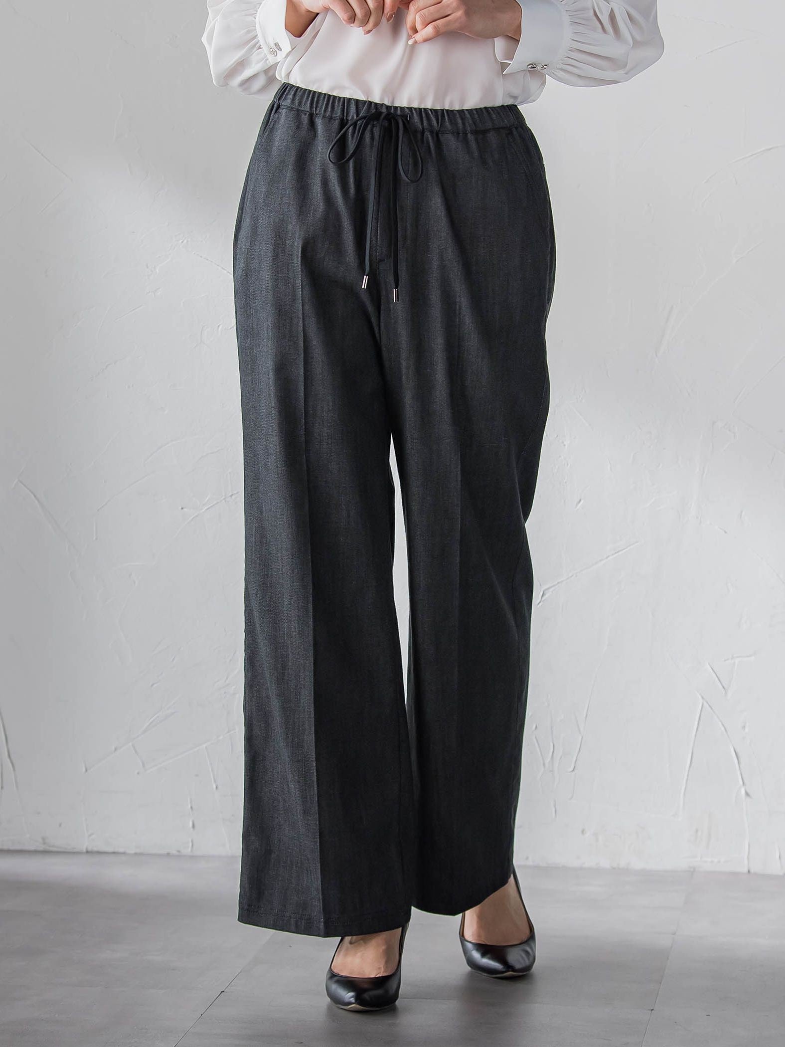 セルロースデニムワイドパンツ