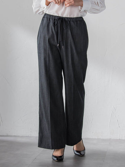 セルロースデニムワイドパンツ