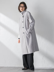 フェイクウールスタンドカラーコート