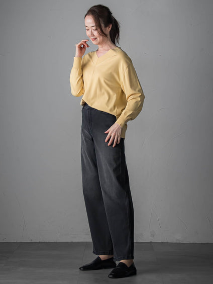 【biyori】裏起毛ウインターデニムパンツ