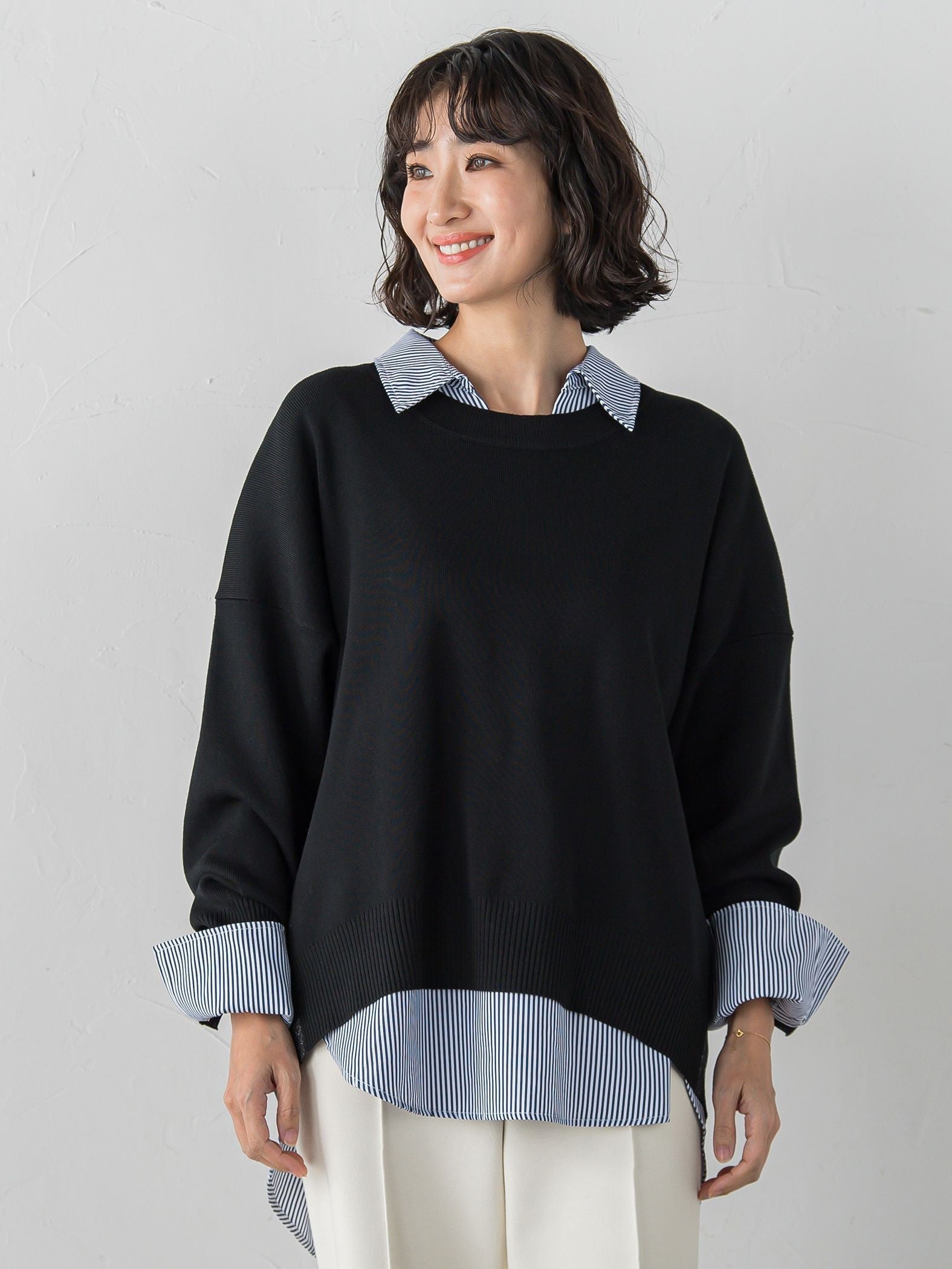 【WEB限定】”3コーデが叶う2点セット”ニット×シャツ