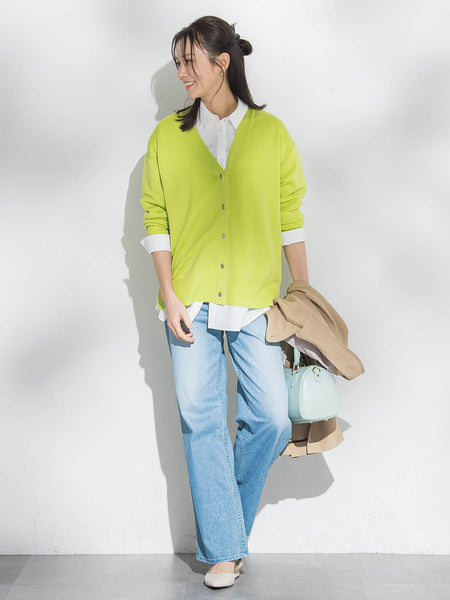 【Brisbane】 Vネックカーディガン≪洗える≫