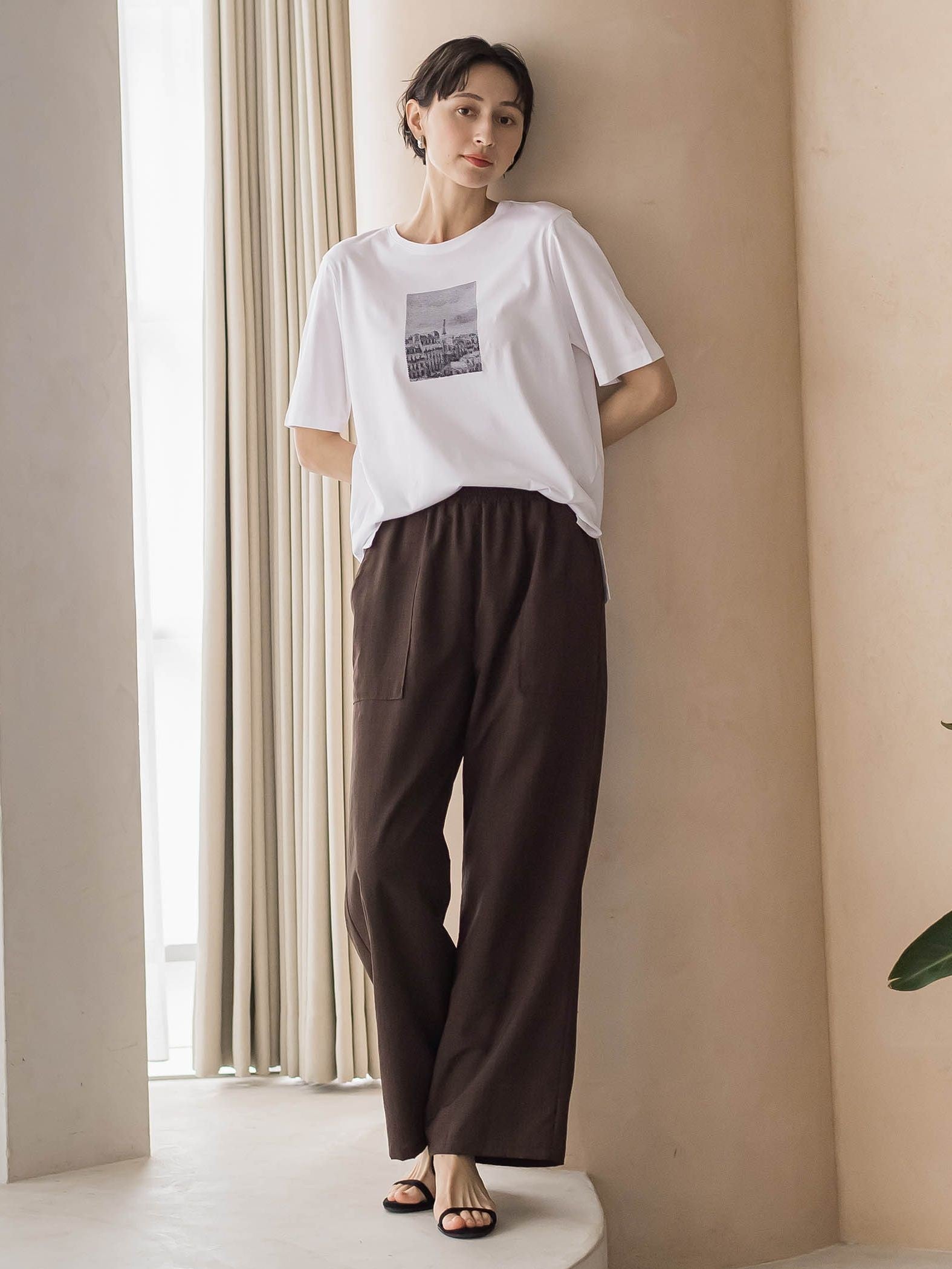 リネンライクベイカーパンツ
