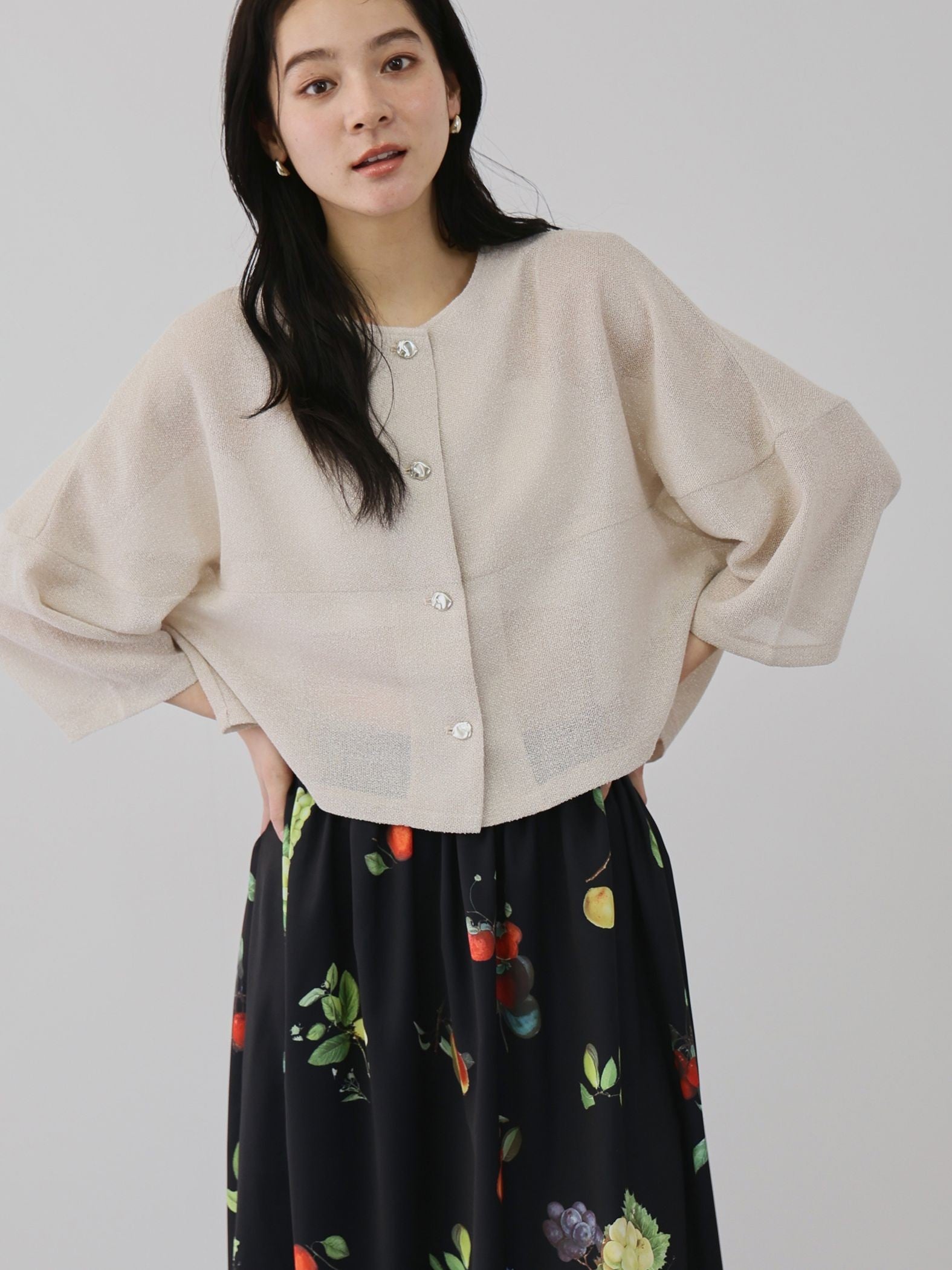 ラメッシュノーカラージャケット