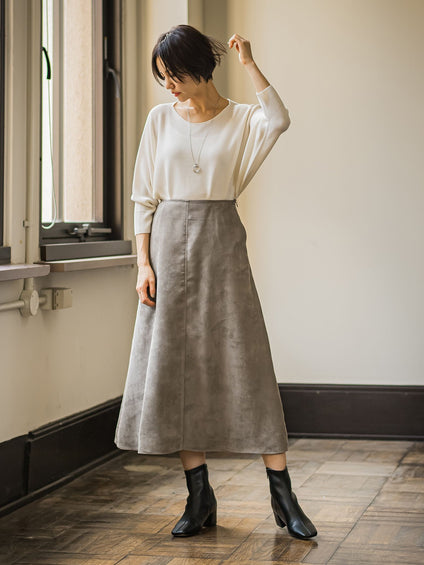 【WEB限定サイズあり】【洗えるニット】ECOCUWOOLドルマンニットプルオーバー≪シワになりにくい≫