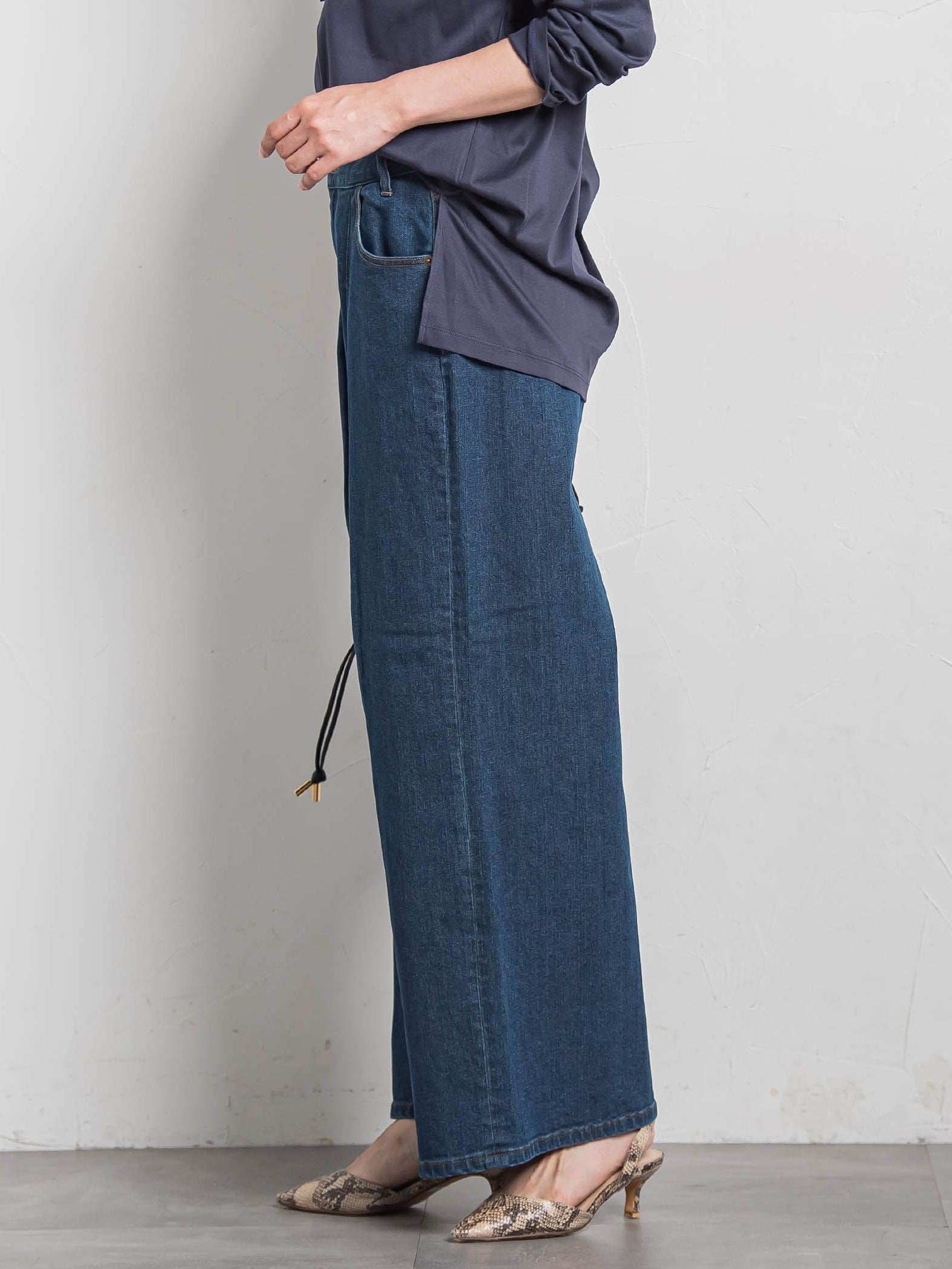 【WEB限定】365デニムパンツ ワイドシルエット≪洗える≫