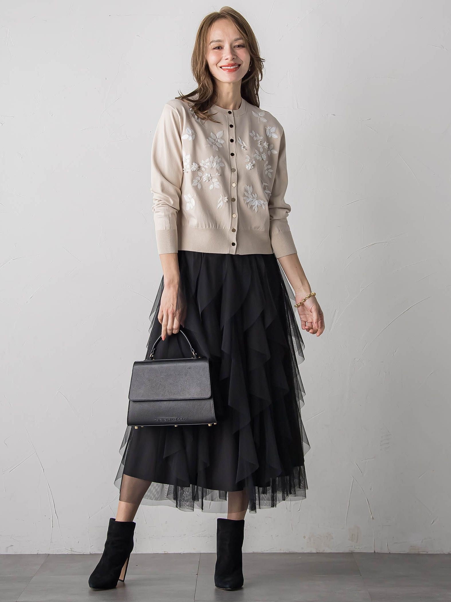 ラッフルチュールスカート≪洗濯機で洗える≫