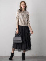 ラッフルチュールスカート≪洗濯機で洗える≫