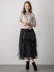 ラッフルチュールスカート≪洗濯機で洗える≫