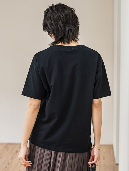 スパンコールハート刺繍Tシャツ≪洗濯機で洗える≫