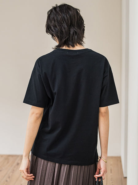 スパンコールハート刺繍Tシャツ≪洗濯機で洗える≫