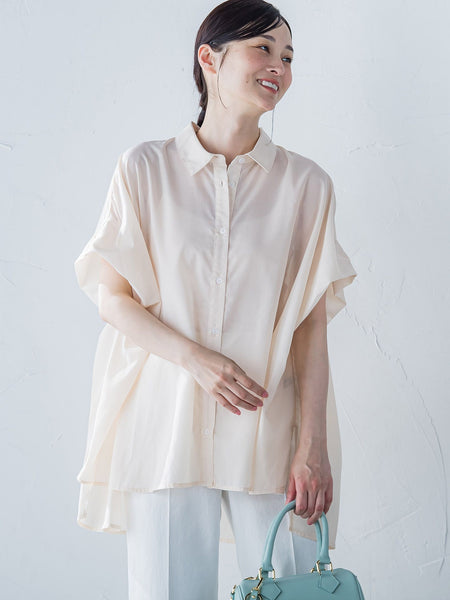 WEB限定】【7号あり】ペプラムチュニックブラウス≪洗える/防