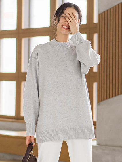 ファインメリノウールチュニックニット≪洗える≫