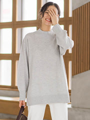 ファインメリノウールチュニックニット≪洗える≫