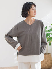 【大きいサイズ】ピクシエスタVネックブラウス