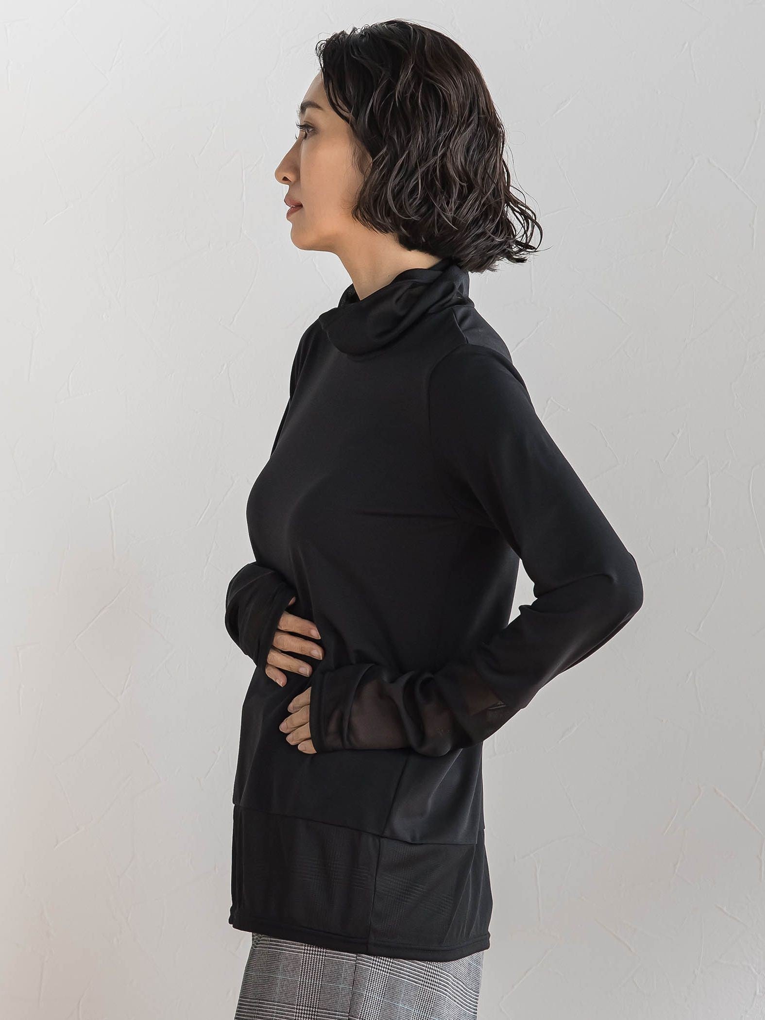 【大きいサイズ】シアー切り替えカットソー