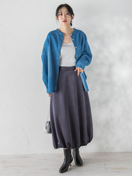 PLUM ROYAL SATINスカート≪手洗い可能≫