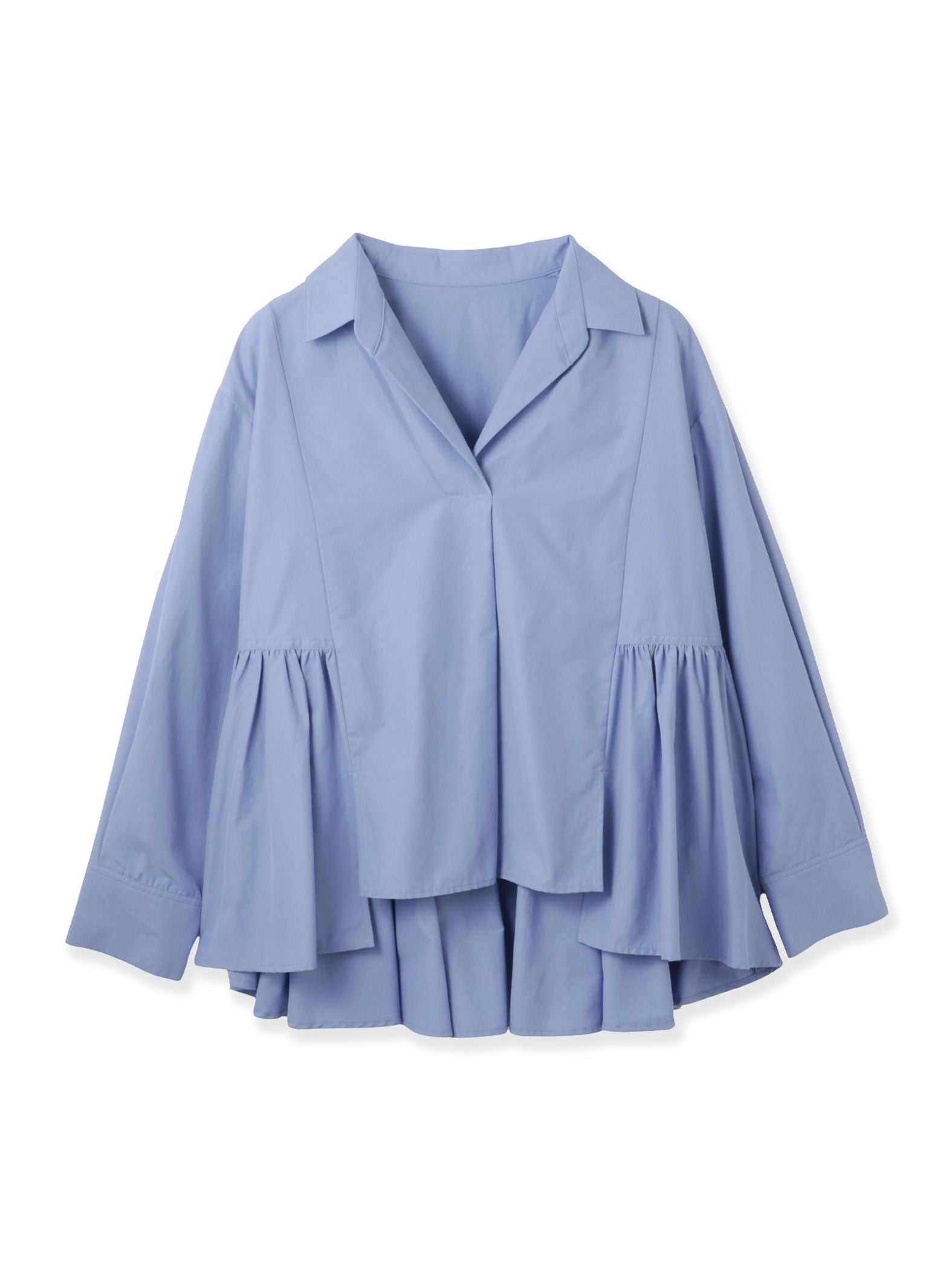 モイストブロードラッフルヘムブラウス