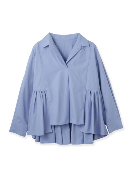 モイストブロードラッフルヘムブラウス