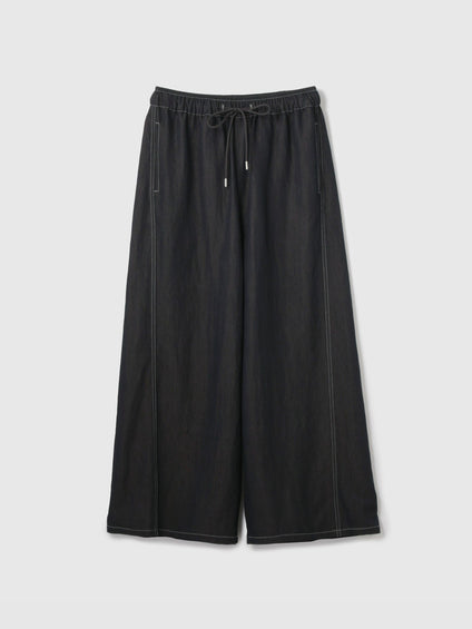 【シーズンレス】ナイロンツイルデニムイージーワイドパンツ