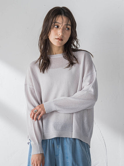 ペーパーブレンドルーズニットプルオーバー