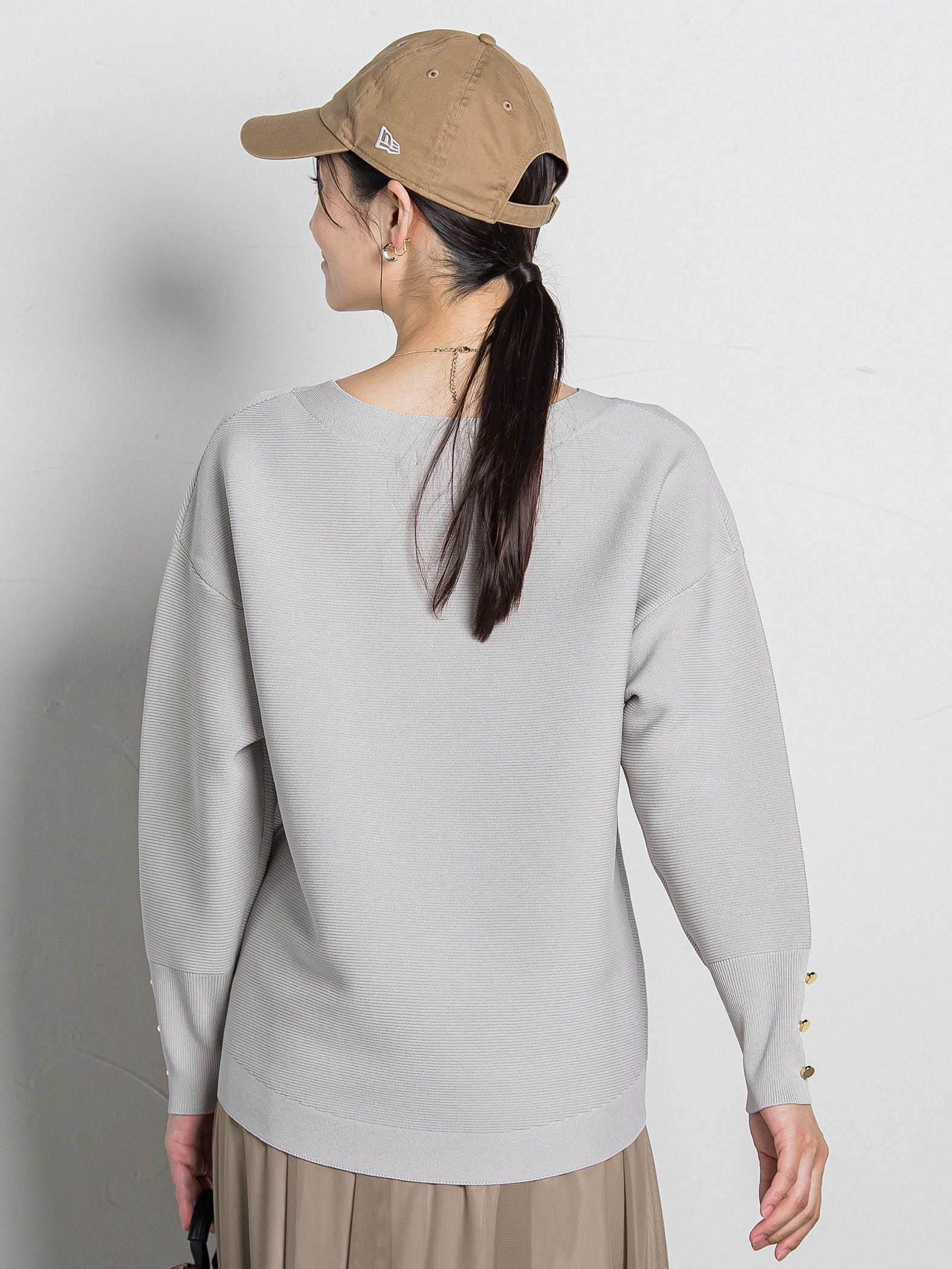 【WEB限定】ソデボタンガーターニット≪11号あり/洗える≫