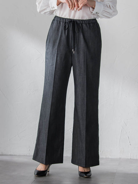 セルロースデニムワイドパンツ