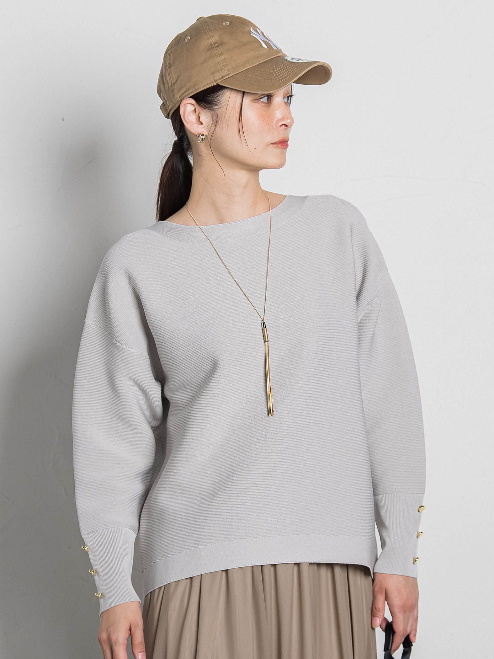 【WEB限定】ソデボタンガーターニット≪11号あり/洗える≫