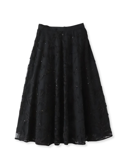 スパンコールテープチュールスカート