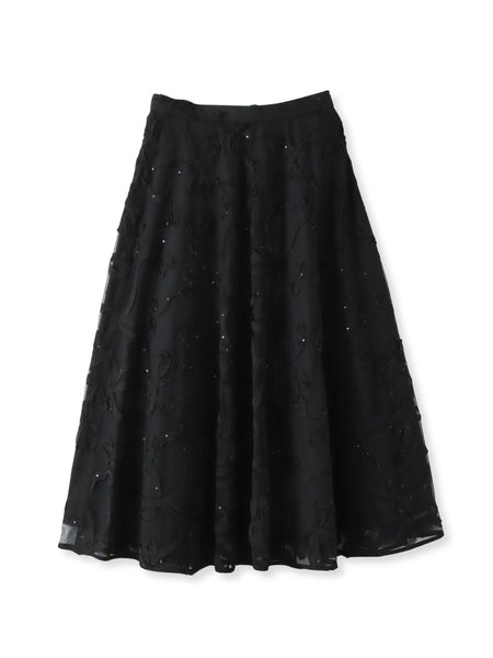 スパンコールテープチュールスカート