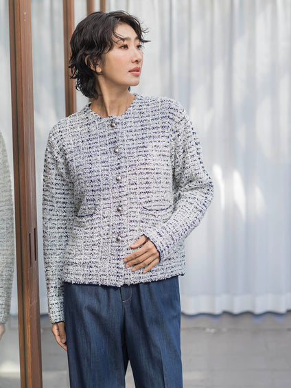 ツイードカーディガン