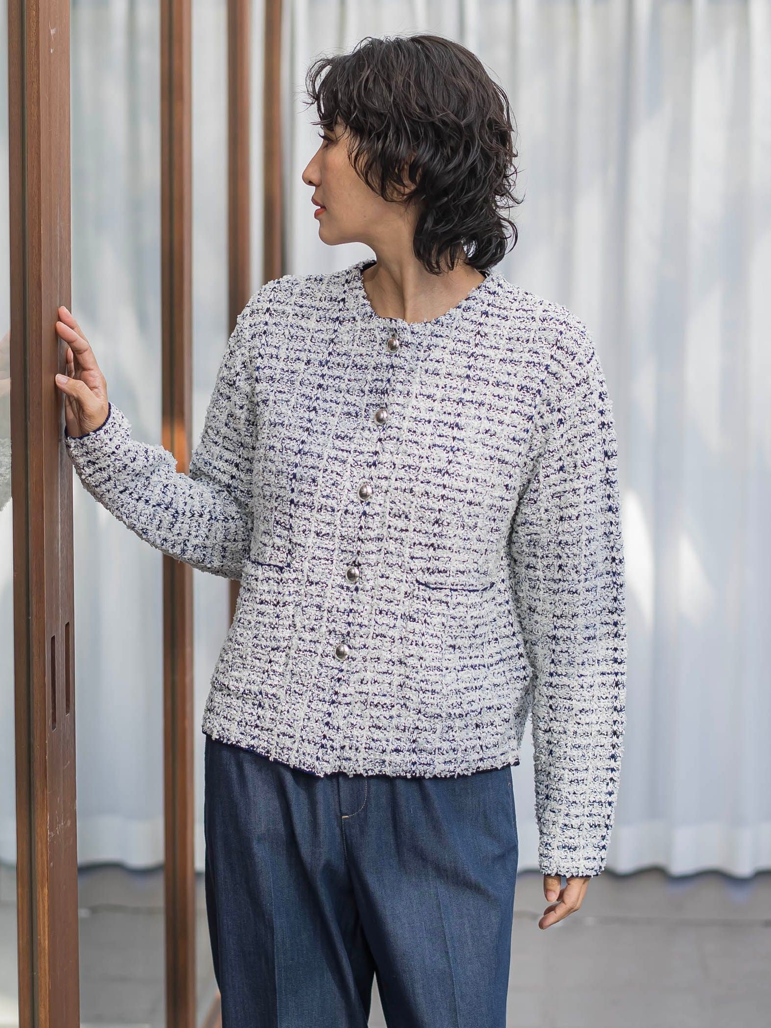 ツイードカーディガン