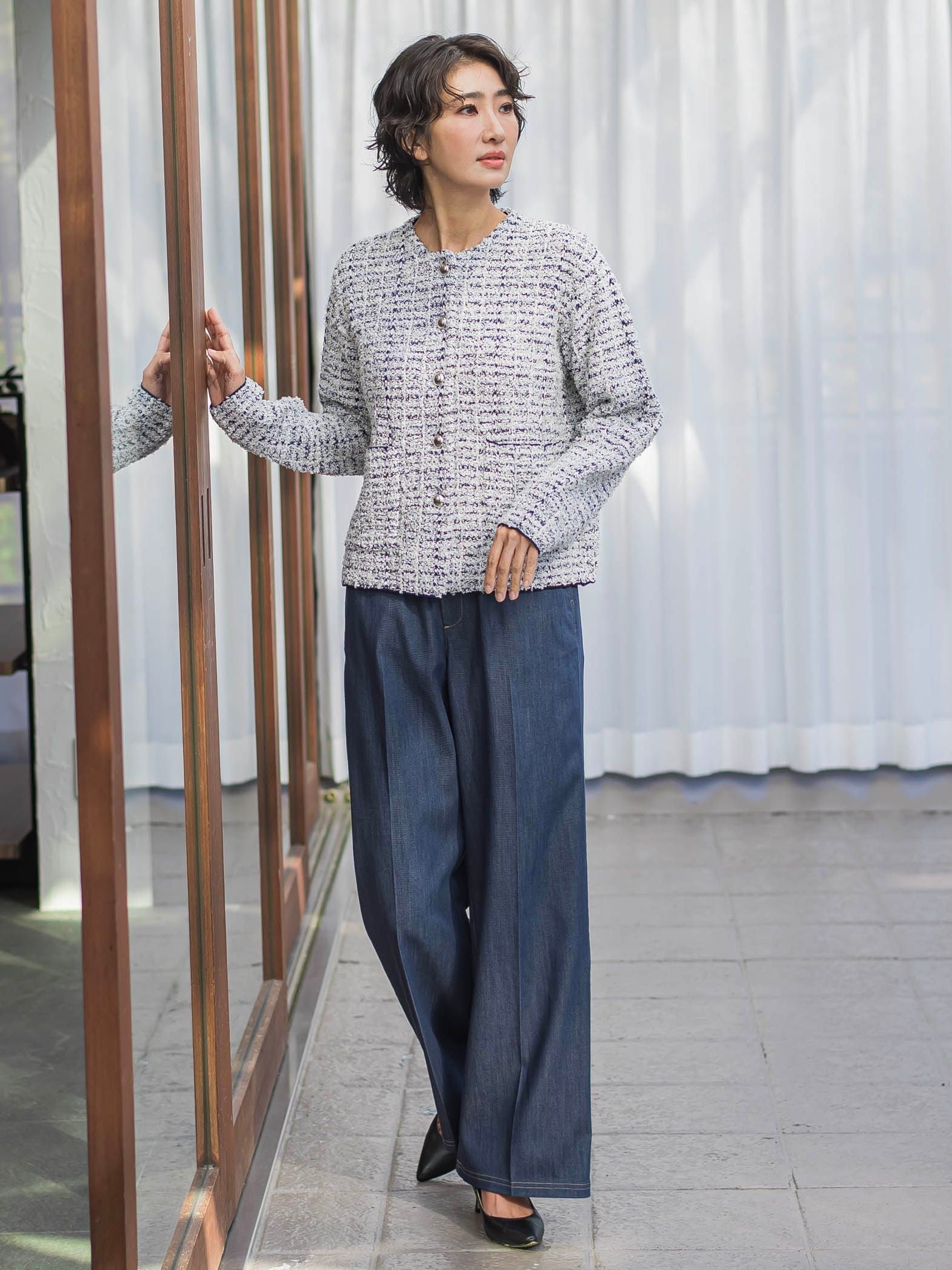 ツイードカーディガン