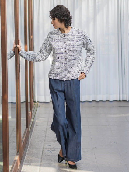 ツイードカーディガン