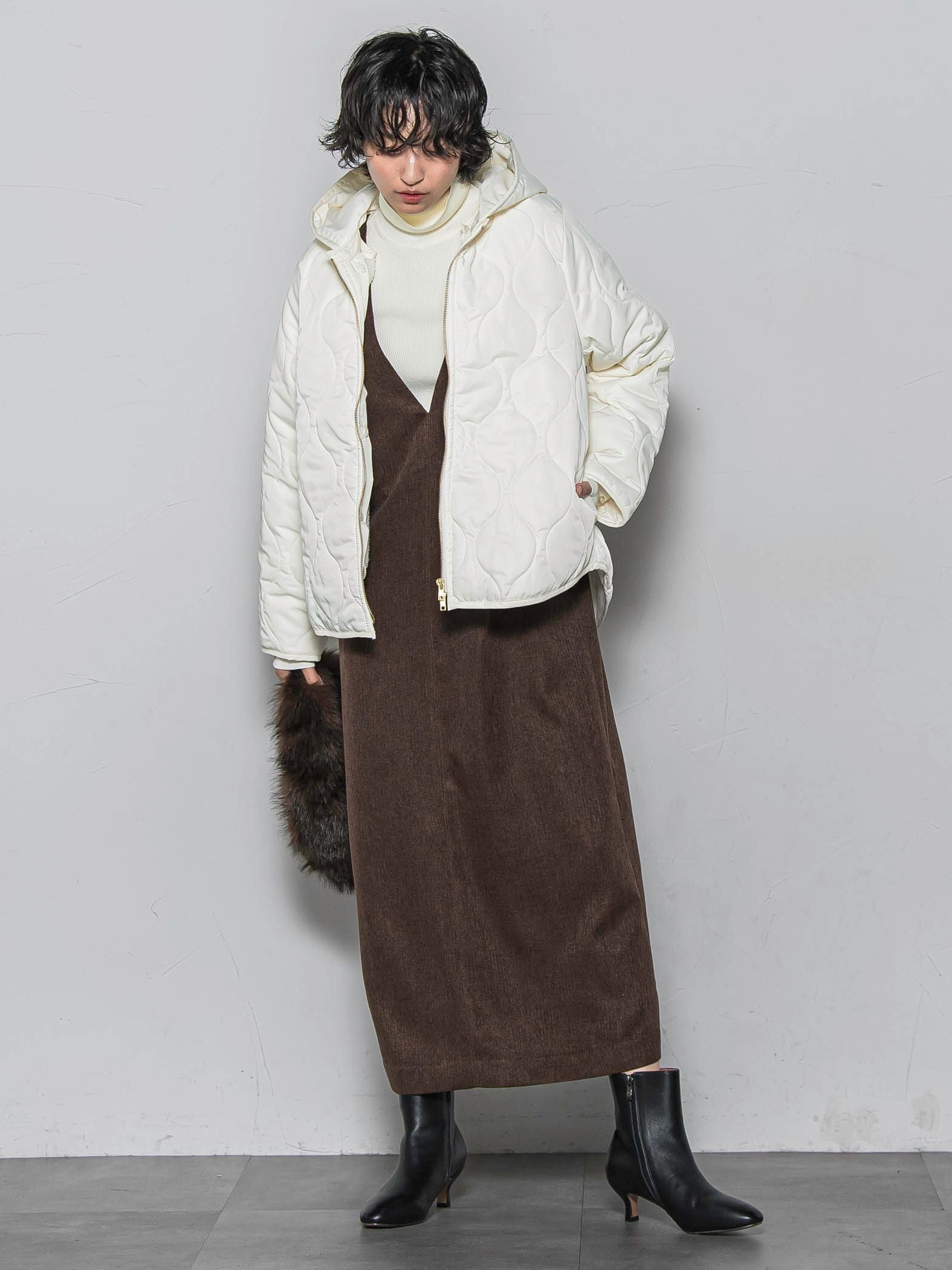 【WEB限定】4WAYキルティング×ボアブルゾン≪手洗い可能≫