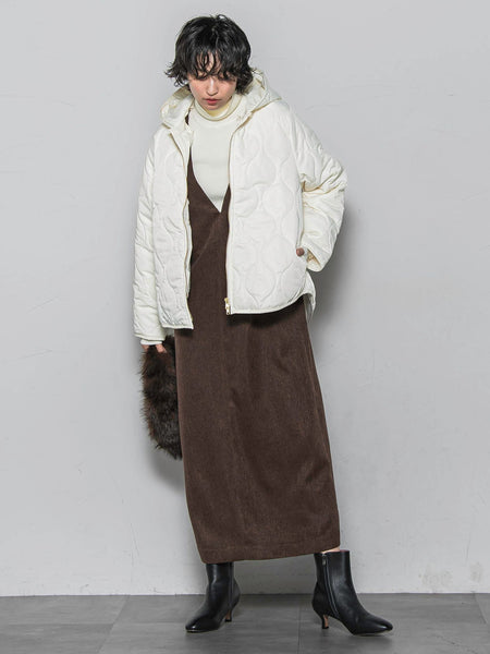 【WEB限定】4WAYキルティング×ボアブルゾン≪手洗い可能≫