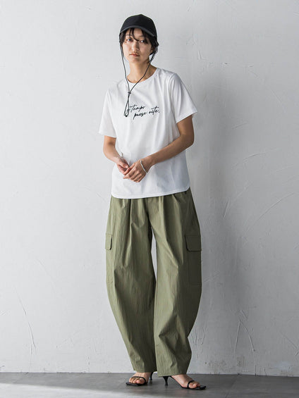 ハンドメッセージ刺繍ロゴTシャツ≪洗濯機で洗える≫
