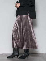 【WEB限定】ストレッチベロアプリーツスカート≪手洗い可能≫