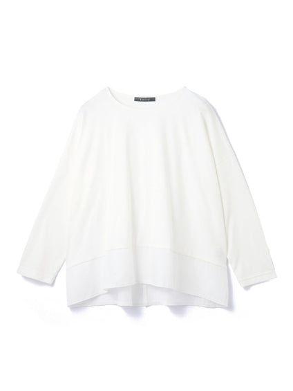 《予約》【機能するミニマル服】異素材プルオーバー 《接触冷感》