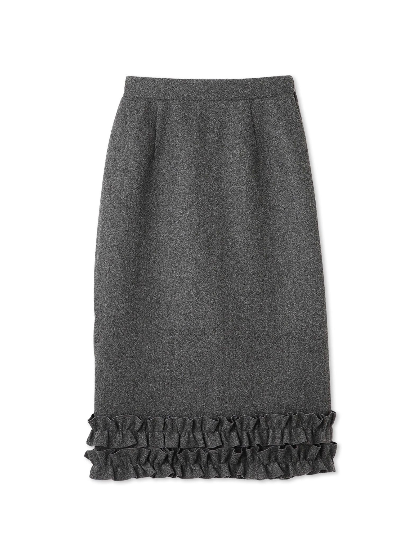 ウールライクフリルヘムAラインスカート
