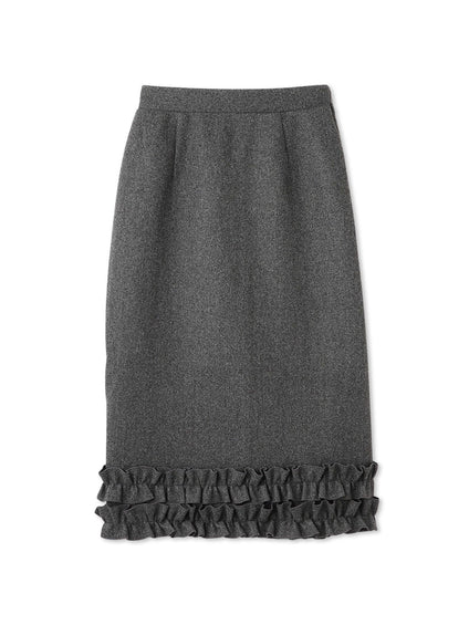 ウールライクフリルヘムAラインスカート