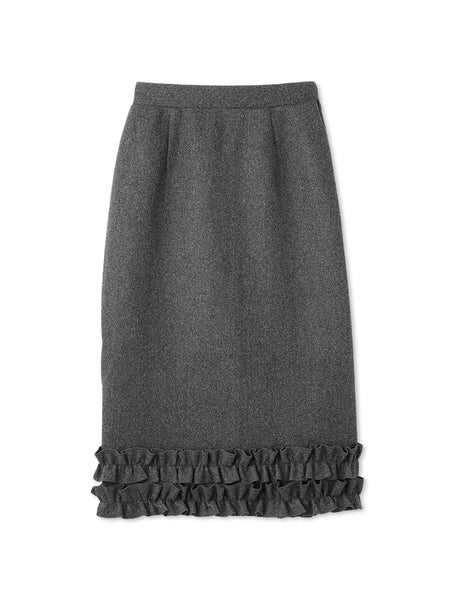 ウールライクフリルヘムAラインスカート